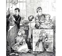 DQCJIYIGL Famous Canvas Prints Portrait Classic Wall Decor an Engraving Depicting a Regular Scene of a Wealthy Victorian Family by Mary Ellen Edwards Abstract Painting for Home Decor 60x90cm