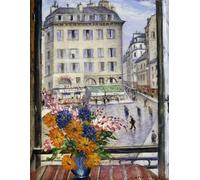 DQCJIYIGL Famous Canvas Prints Portrait Classic Wall Decor Autumn Bouquet View From a Paris Window by Christopher Richard Wynne Nevinson Abstract Painting for Home Decor 60x90cm