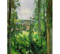 DQCJIYIGL Famous Canvas Prints Portrait Classic Wall Decor Auvers View of the Outskirts by Paul Cézanne Abstract Painting for Home Decor 60x90cm