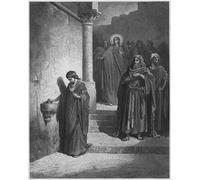 DQCJIYIGL Famous Canvas Prints Portrait Classic Wall Decor Bible the Widows Mite by Gustave Dore Abstract Painting for Home Decor 60x90cm