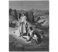 DQCJIYIGL Famous Canvas Prints Portrait Classic Wall Decor Bible Tobias and the Angel by Gustave Dore Abstract Painting for Home Decor 60x90cm