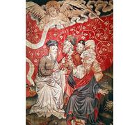 DQCJIYIGL Famous Canvas Prints Portrait Classic Wall Decor Detail of the Angel Bringing the Gospel to the Men by Nicolas Bataille Abstract Painting for Home Decor 60x90cm