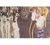 DQCJIYIGL Famous Canvas Prints Portrait Classic Wall Decor Die Feindlichen Gewalten by Gustav Klimt Abstract Painting for Home Decor 60x90cm