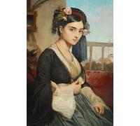 DQCJIYIGL Famous Canvas Prints Portrait Classic Wall Decor Donna turca Smirne Charles Gleyre Abstract Painting for Home Decor 60x90cm
