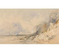 DQCJIYIGL Famous Canvas Prints Portrait Classic Wall Decor Figures on a Cliff Path Near Dover by Baker Pyne Abstract Painting for Home Decor 60x90cm