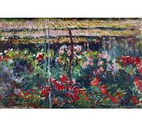 DQCJIYIGL Famous Canvas Prints Portrait Classic Wall Decor Garden of Peonies by Claude Monet Abstract Painting for Home Decor 60x90cm