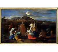DQCJIYIGL Famous Canvas Prints Portrait Classic Wall Decor Girls Playing Music by Nicolas Poussin Abstract Painting for Home Decor 60x90cm