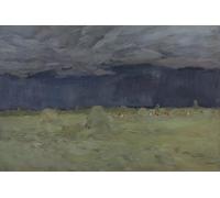 DQCJIYIGL Famous Canvas Prints Portrait Classic Wall Decor Hay making by Isaak Ilyich Levitan Abstract Painting for Home Decor 60x90cm