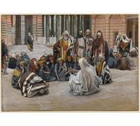 DQCJIYIGL Famous Canvas Prints Portrait Classic Wall Decor Jesus Speaking in the Treasury by Jacques Abstract Painting for Home Decor 60x90cm