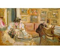 DQCJIYIGL Famous Canvas Prints Portrait Classic Wall Decor Jos and Lucie Hessel in the Small Salon Rue De Rivoli by Edouard Vuillard Abstract Painting for Home Decor 60x90cm