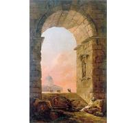 DQCJIYIGL Famous Canvas Prints Portrait Classic Wall Decor Landscape with an Arch and the St Peter's Basilica in by Hubert Robert Abstract Painting for Home Decor 60x90cm