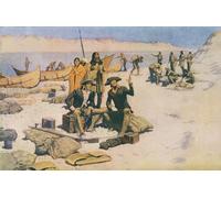 DQCJIYIGL Famous Canvas Prints Portrait Classic Wall Decor Lewis and Clark At the Mouth of the River by Frederic Remington Abstract Painting for Home Decor 60x90cm