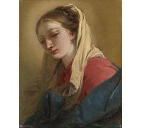 DQCJIYIGL Famous Canvas Prints Portrait Classic Wall Decor Mary Magdalene Veiled in White by Battista Tiepolo Abstract Painting for Home Decor 60x90cm
