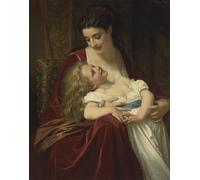 DQCJIYIGL Famous Canvas Prints Portrait Classic Wall Decor Maternal Affection by Hugues Merle Abstract Painting for Home Decor 60x90cm