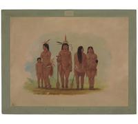 DQCJIYIGL Famous Canvas Prints Portrait Classic Wall Decor Members of the Payaguas Tribe by George Catlin Abstract Painting for Home Decor 60x90cm