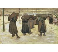 DQCJIYIGL Famous Canvas Prints Portrait Classic Wall Decor Miners' Wives Carrying Sacks of Coal by Vincent Van Gogh Abstract Painting for Home Decor 60x90cm