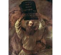 DQCJIYIGL Famous Canvas Prints Portrait Classic Wall Decor Moses smashing the tablets of the law by Rembrandt van Rijn Abstract Painting for Home Decor 60x90cm