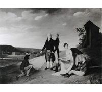 DQCJIYIGL Famous Canvas Prints Portrait Classic Wall Decor Oberkampf His Two Sons and His Eldest Daughter in Front of the Jouy En Josas Factory Abstract Painting for Home Decor 60x90cm