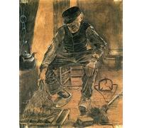 DQCJIYIGL Famous Canvas Prints Portrait Classic Wall Decor Old Man At the Fireside by Vincent Van Gogh Abstract Painting for Home Decor 60x90cm