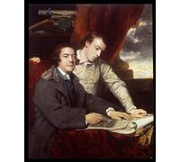 DQCJIYIGL Famous Canvas Prints Portrait Classic Wall Decor Paine Architect and His Son by Joshua Reynolds Abstract Painting for Home Decor 60x90cm
