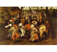 DQCJIYIGL Famous Canvas Prints Portrait Classic Wall Decor Peasant Wedding Dance by Pieter Brueghel the Younger Abstract Painting for Home Decor 60x90cm