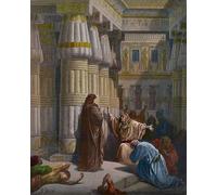 DQCJIYIGL Famous Canvas Prints Portrait Classic Wall Decor Pharaoh Calling Upon Moses by Gustave Dore Abstract Painting for Home Decor 60x90cm
