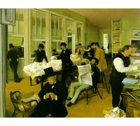 DQCJIYIGL Famous Canvas Prints Portrait Classic Wall Decor Portrait in a New Orleans Cotton Office by Edgar Degas Abstract Painting for Home Decor 60x90cm