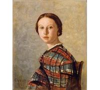 DQCJIYIGL Famous Canvas Prints Portrait Classic Wall Decor Portrait of a Young Girl by Jean Baptiste Camille Corot Abstract Painting for Home Decor 60x90cm