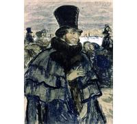 DQCJIYIGL Famous Canvas Prints Portrait Classic Wall Decor Portrait of Alexander Pushkin on the Neva Embankment by Boris Mikhailovich Kustodiev Abstract Painting for Home Decor 60x90cm