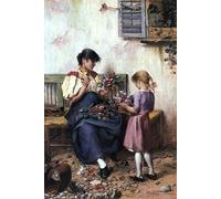 DQCJIYIGL Famous Canvas Prints Portrait Classic Wall Decor Preparing the Bridal Bouquet by Laszlo Pataky Von Sospatak Abstract Painting for Home Decor 60x90cm