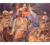 DQCJIYIGL Famous Canvas Prints Portrait Classic Wall Decor Prophecy of Ezekiel by Jacek Malczewski Abstract Painting for Home Decor 60x90cm