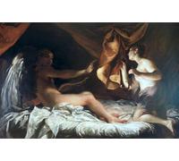 DQCJIYIGL Famous Canvas Prints Portrait Classic Wall Decor Psyche Discovers Cupid by Giuseppe Maria Crespi Abstract Painting for Home Decor 60x90cm