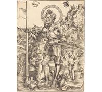 DQCJIYIGL Famous Canvas Prints Portrait Classic Wall Decor Saint George Standing with Two Angels by Lucas Cranach the Elder Abstract Painting for Home Decor 60x90cm