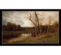 DQCJIYIGL Famous Canvas Prints Portrait Classic Wall Decor Saturday Afternoon by Jervis Mcentee Abstract Painting for Home Decor 60x90cm
