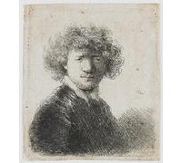 DQCJIYIGL Famous Canvas Prints Portrait Classic Wall Decor Self-portrait with hair and white collar by Rembrandt van Rijn Abstract Painting for Home Decor 60x90cm