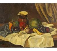 DQCJIYIGL Famous Canvas Prints Portrait Classic Wall Decor Still Life Fruit with Jug by Roger Eliot Fry Abstract Painting for Home Decor 60x90cm
