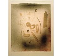 DQCJIYIGL Famous Canvas Prints Portrait Classic Wall Decor Strange Theater by Paul Klee Abstract Painting for Home Decor 60x90cm