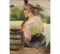 DQCJIYIGL Famous Canvas Prints Portrait Classic Wall Decor Study for the Poisoned Well by Jacek Malczewski Abstract Painting for Home Decor 60x90cm