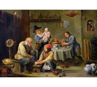 DQCJIYIGL Famous Canvas Prints Portrait Classic Wall Decor Surgeon Tending the Foot of an Old Man by David Teniers the Younger Abstract Painting for Home Decor 60x90cm
