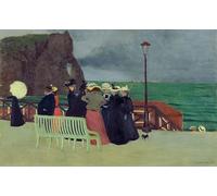 DQCJIYIGL Famous Canvas Prints Portrait Classic Wall Decor The boards at Etretat by Felix Edouard Vallotton Abstract Painting for Home Decor 60x90cm