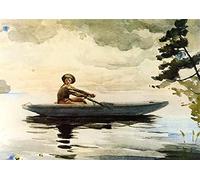 DQCJIYIGL Famous Canvas Prints Portrait Classic Wall Decor the Boatsman by Winslow Homer Abstract Painting for Home Decor 60x90cm