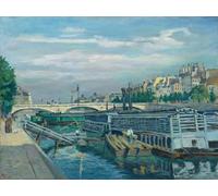 DQCJIYIGL Famous Canvas Prints Portrait Classic Wall Decor the Bridge of Louis Philippe by Jean Baptiste Armand Guillaumin Abstract Painting for Home Decor 60x90cm
