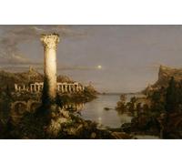 DQCJIYIGL Famous Canvas Prints Portrait Classic Wall Decor the Course of the EmpireDesolation by Thomas Cole Abstract Painting for Home Decor 60x90cm