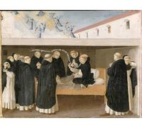 DQCJIYIGL Famous Canvas Prints Portrait Classic Wall Decor the Death of St Dominic From the Predella of the Coronation of the Virgin by Fra Angelico Abstract Painting for Home Decor 60x90cm