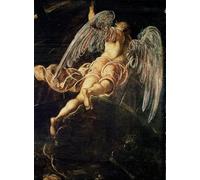 DQCJIYIGL Famous Canvas Prints Portrait Classic Wall Decor the Descent of Jesus Christ to Limbo Detail of an Angel by Domenico Robusti Tintoretto Abstract Painting for Home Decor 60x90cm