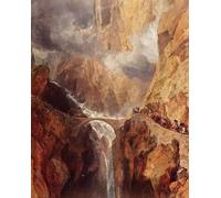 DQCJIYIGL Famous Canvas Prints Portrait Classic Wall Decor the Devil's Bridge by Mallord William Turner Abstract Painting for Home Decor 60x90cm