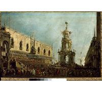DQCJIYIGL Famous Canvas Prints Portrait Classic Wall Decor the Doge of Attends the Shrive Tuesday Celebrations on Piazzetta Di San Marco by Francesco Guardi Abstract Painting for Home Decor 60x90cm