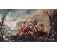 DQCJIYIGL Famous Canvas Prints Portrait Classic Wall Decor The Healing of Tobias's Father Antonio Guardi Abstract Painting for Home Decor 60x90cm
