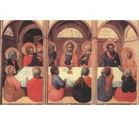 DQCJIYIGL Famous Canvas Prints Portrait Classic Wall Decor the Last Supper by Sassetta Abstract Painting for Home Decor 60x90cm