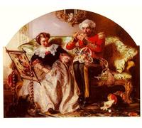 DQCJIYIGL Famous Canvas Prints Portrait Classic Wall Decor the Lion in Love by Abraham Solomon Abstract Painting for Home Decor 60x90cm